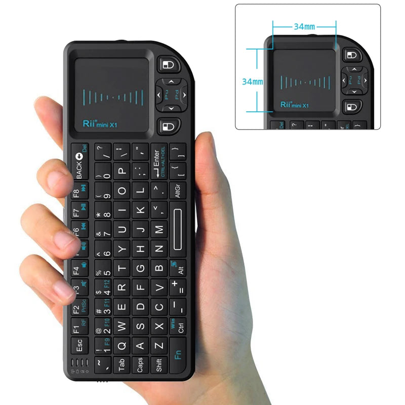 Rii X1 2.4GHz Mini Wireless Keyboard English/ES/FR Keyboards with TouchPad for Android TV Box/PC/Laptop