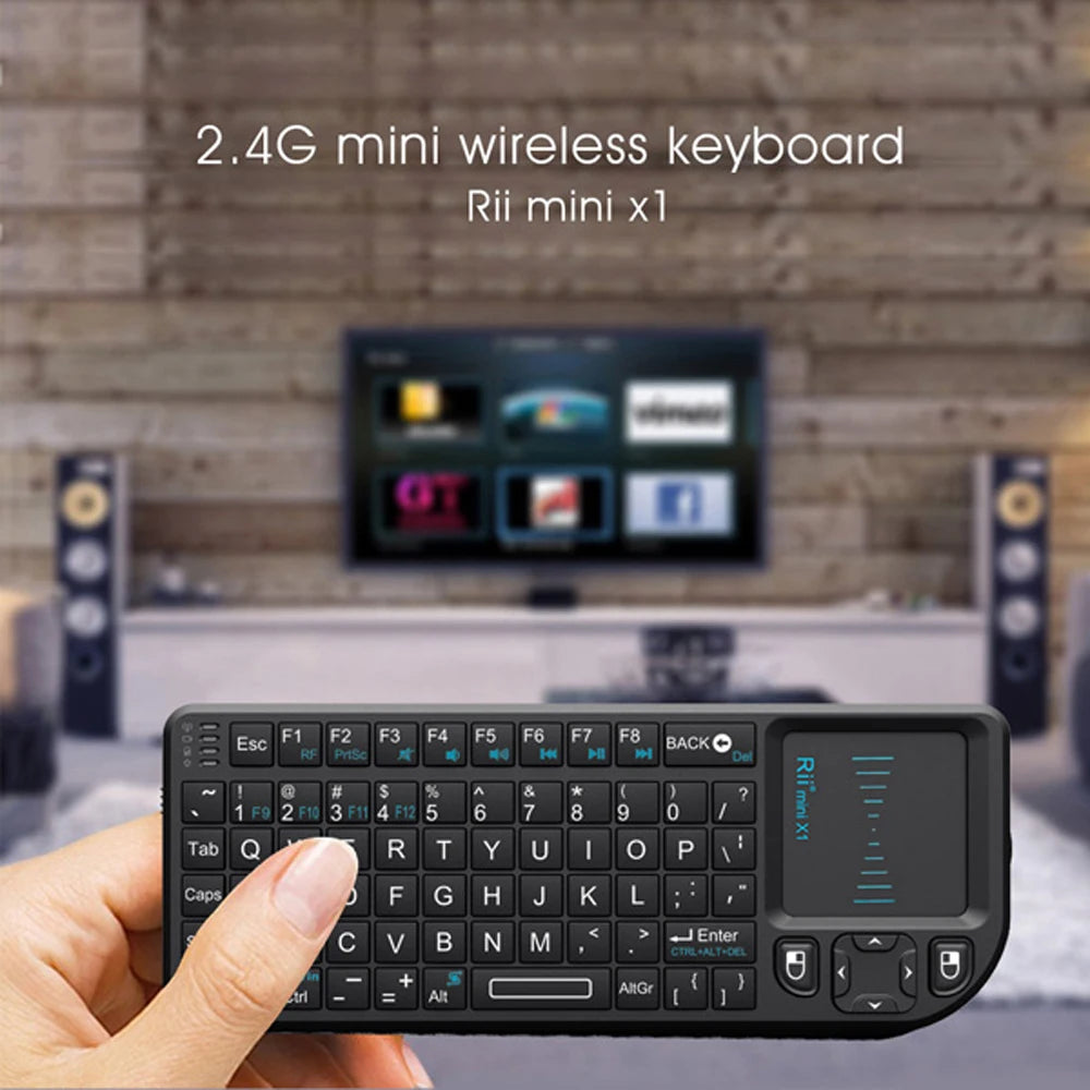 Rii X1 2.4GHz Mini Wireless Keyboard English/ES/FR Keyboards with TouchPad for Android TV Box/PC/Laptop