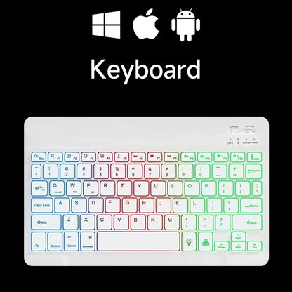 Mini Backlit RGB 10inch Bluetooth Keyboard Wireless mouse Rechargeable for Spanish Russian Hebrew Korean French Arabic Portugal