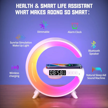 Original Google Multifunction Bluetooth Speaker TF RGB Night Light 15W Wireless Charger Stand for iPhone Samsung Xiaomi Fast Charging Station