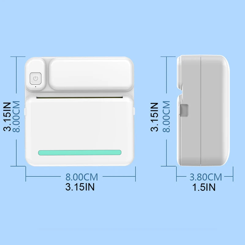 Portable Mini printer,thermal pocket Label  printer, for Android or IOS APP, inkless sticker printer, suitable for home, office