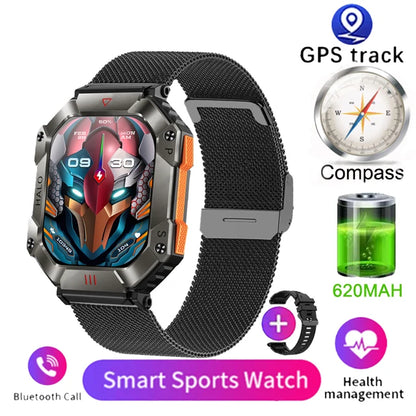 Men Smart Watch For Android IOS Fitness Watches Ip68 Waterproof Military Healthy Monitor AI Voice Bluetooth Call Smartwatch 2023