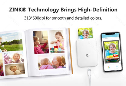 HPRT MT53 Portable Mni Mobile Pocket Printer BT Wireless Photo Printer with Zink Technology 2x3 Inch Color Photo Printer Maker