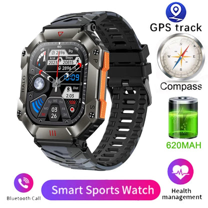 Men Smart Watch For Android IOS Fitness Watches Ip68 Waterproof Military Healthy Monitor AI Voice Bluetooth Call Smartwatch 2023