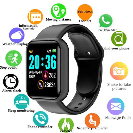 Multifunctional Smart Watch Men Women Bluetooth Connected Phone Music Player Fitness Sport Bracelet Sleep Monitor D13 Smartwatch