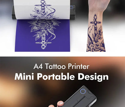 Inkless A4 Thermal Printer Portable Wireless Bluetooth Tattoo Stencil Printer A4 Paper PDF Excel Document Picture Print Machine