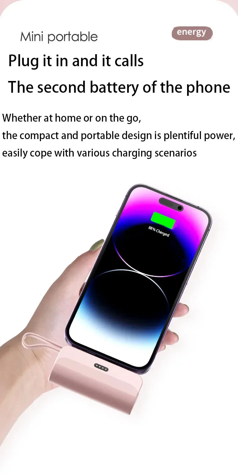 Xiaomi Mini Wireless Power Bank 30000mAh Capsule Large Capacity Portable Fast Charging External Battery For iPhone Type-c New