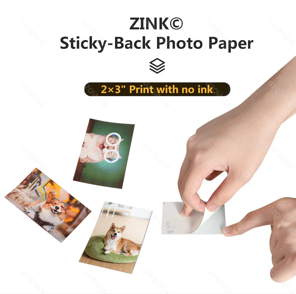 HPRT MT53 Portable Mni Mobile Pocket Printer BT Wireless Photo Printer with Zink Technology 2x3 Inch Color Photo Printer Maker