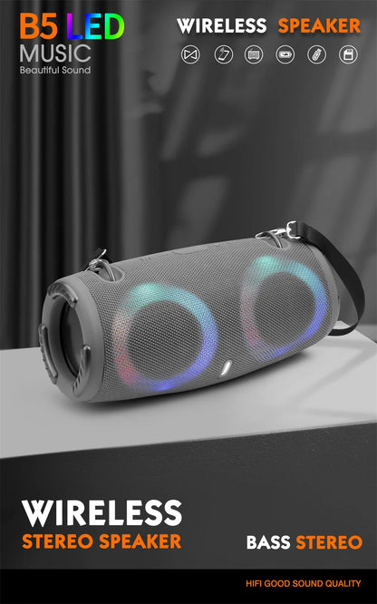 Super Portable Waterproof 100W High Power Bluetooth Speaker RGB Colorful Light Wireless Subwoofer 360 Stereo Surround TWS FM Boom Box