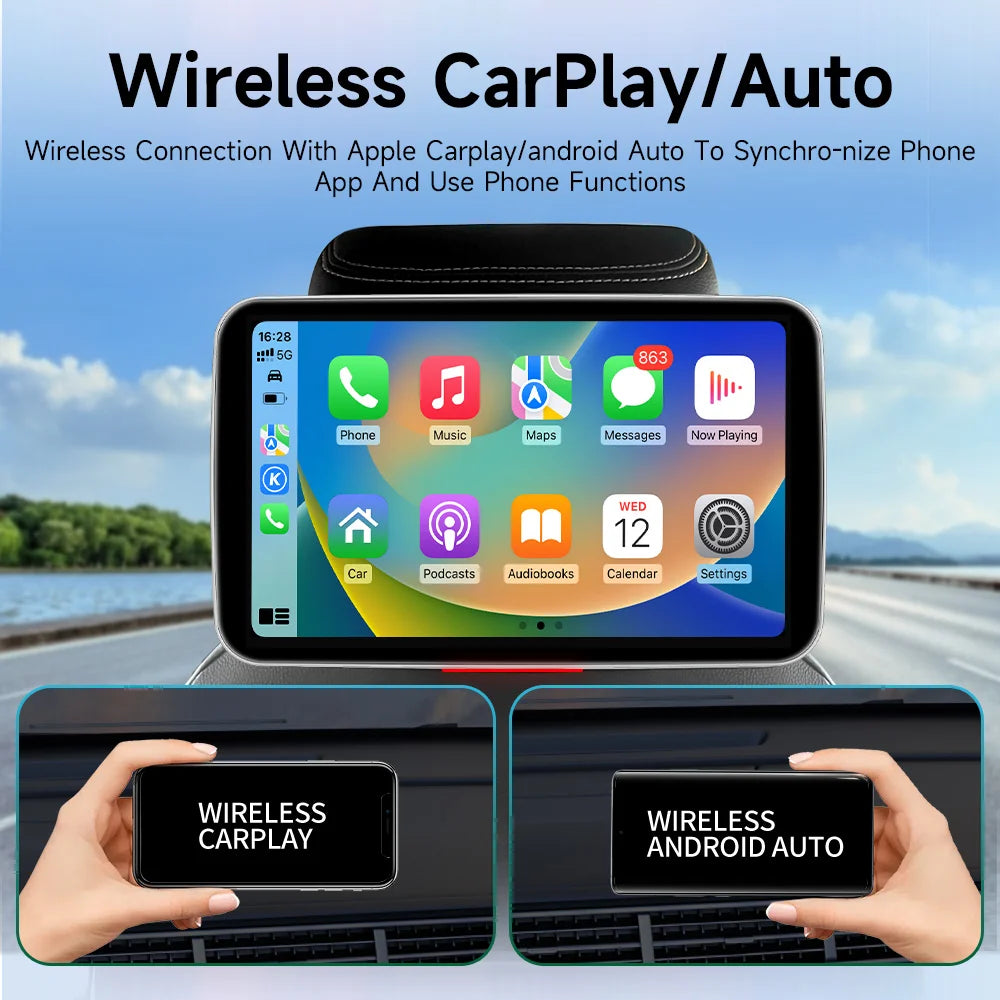 JIUYIN Android Headrest Monitor Display IPS Tablet Touch Screen For Car Rear Seat Player Online Video TV Play Store