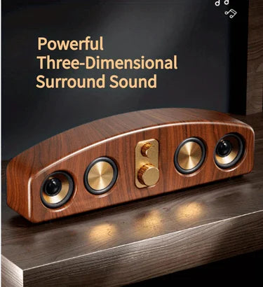 Desktop wireless speakers (wood grain), portable speakers, 3D stereo and subwoofer, music, movie assisted amplification gifts