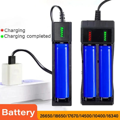 18650 Battery Charger 1/2/4 Slots Dual 18650 Charging 3.7V  Rechargeable Lithium Battery USB Charger For 16340 14500 18650 26650