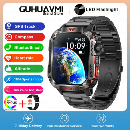 2024 New For Xiaomi Outdoor Smart Watch Men 2.01-Inch HD AMOLED Screen GPS Compass 600 Mah Battery Bluetooth Call SmartWatches