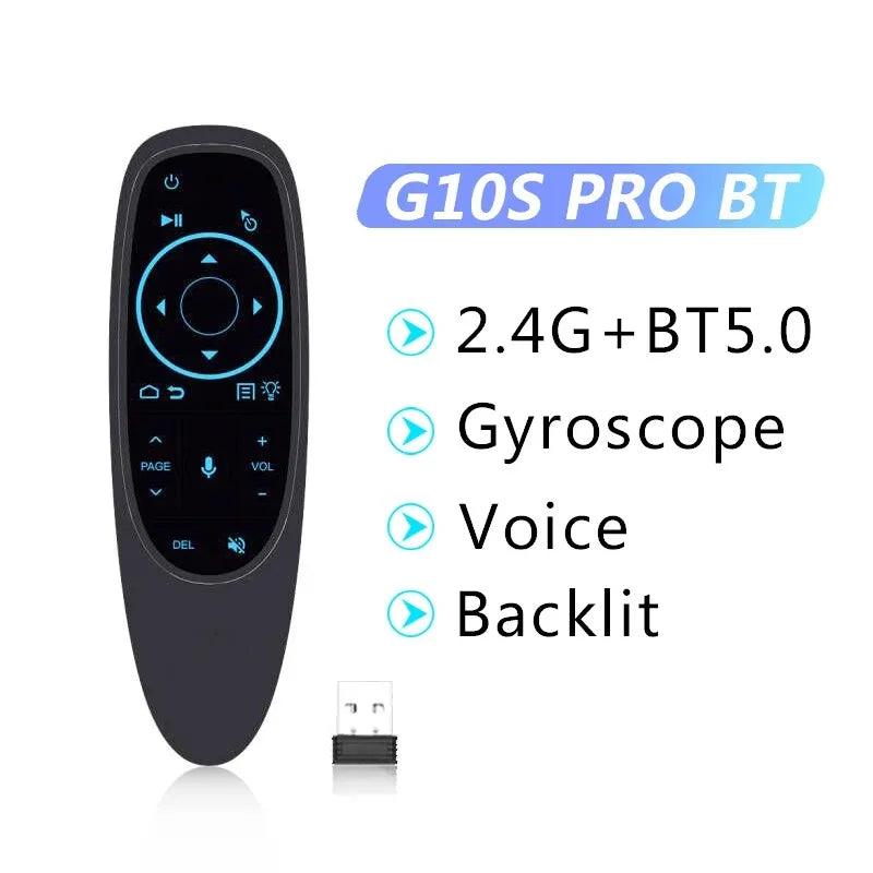 2.4GHz Wireless M5 Air Mouse Bluetooth5.2 Mini Keyboard Voice Backlit Remote Control IR Learning Remote Control for PC Android