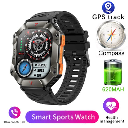 Men Smart Watch For Android IOS Fitness Watches Ip68 Waterproof Military Healthy Monitor AI Voice Bluetooth Call Smartwatch 2023