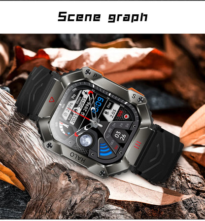 Men Smart Watch For Android IOS Fitness Watches Ip68 Waterproof Military Healthy Monitor AI Voice Bluetooth Call Smartwatch 2023