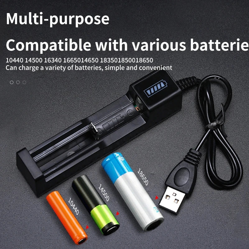 18650 Battery Charger 1/2/4 Slots Dual 18650 Charging 3.7V  Rechargeable Lithium Battery USB Charger For 16340 14500 18650 26650