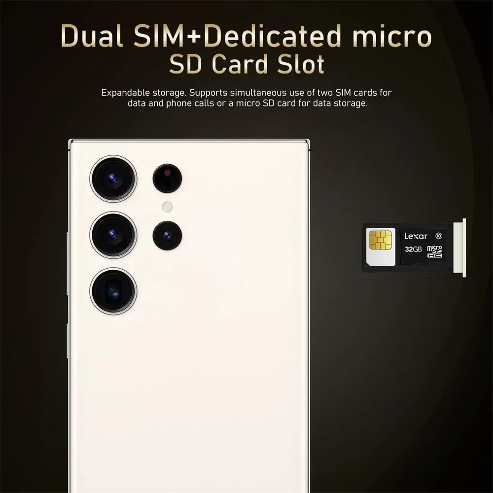 New S24 Ultra 7.3HD Cellphones 4G 5G Original Smartphone Dual SIM Android 14 Cell Phone 7800mAh Global Version Mobile Phones