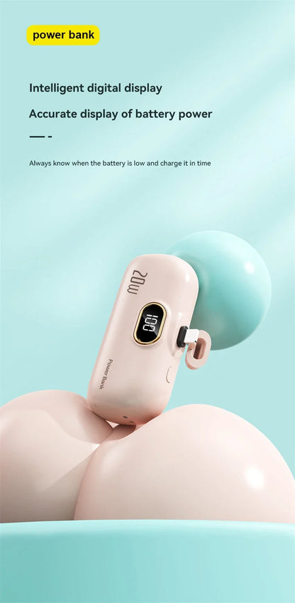 Xiaomi Mijia 30000mAh Mini Portable Power Bank Capsule Mobile Power Supply Emergency External Battery Fast Charger For iPhone 16