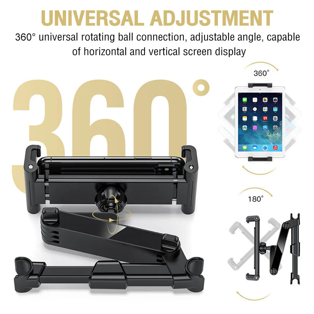 Car Tablet Holder Headrest Tablet Mount Headrest Stand Cradle Car Seat Rear Headrest Bracket for Phone Tablet 4.7-12.9 Inch