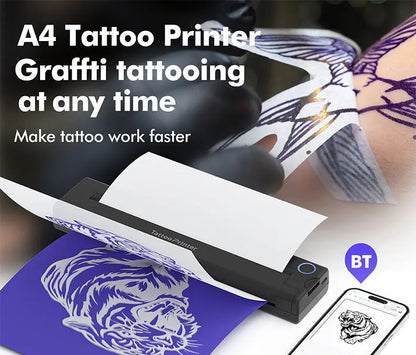 Inkless A4 Thermal Printer Portable Wireless Bluetooth Tattoo Stencil Printer A4 Paper PDF Excel Document Picture Print Machine