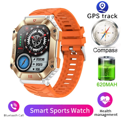 Men Smart Watch For Android IOS Fitness Watches Ip68 Waterproof Military Healthy Monitor AI Voice Bluetooth Call Smartwatch 2023