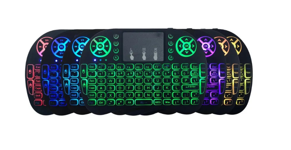 Backlit Mini Wireless Keyboard Spanish French Azerty Russian Portuguese Brazil Language Air Mouse With Touchpad N RGB PC TV Box