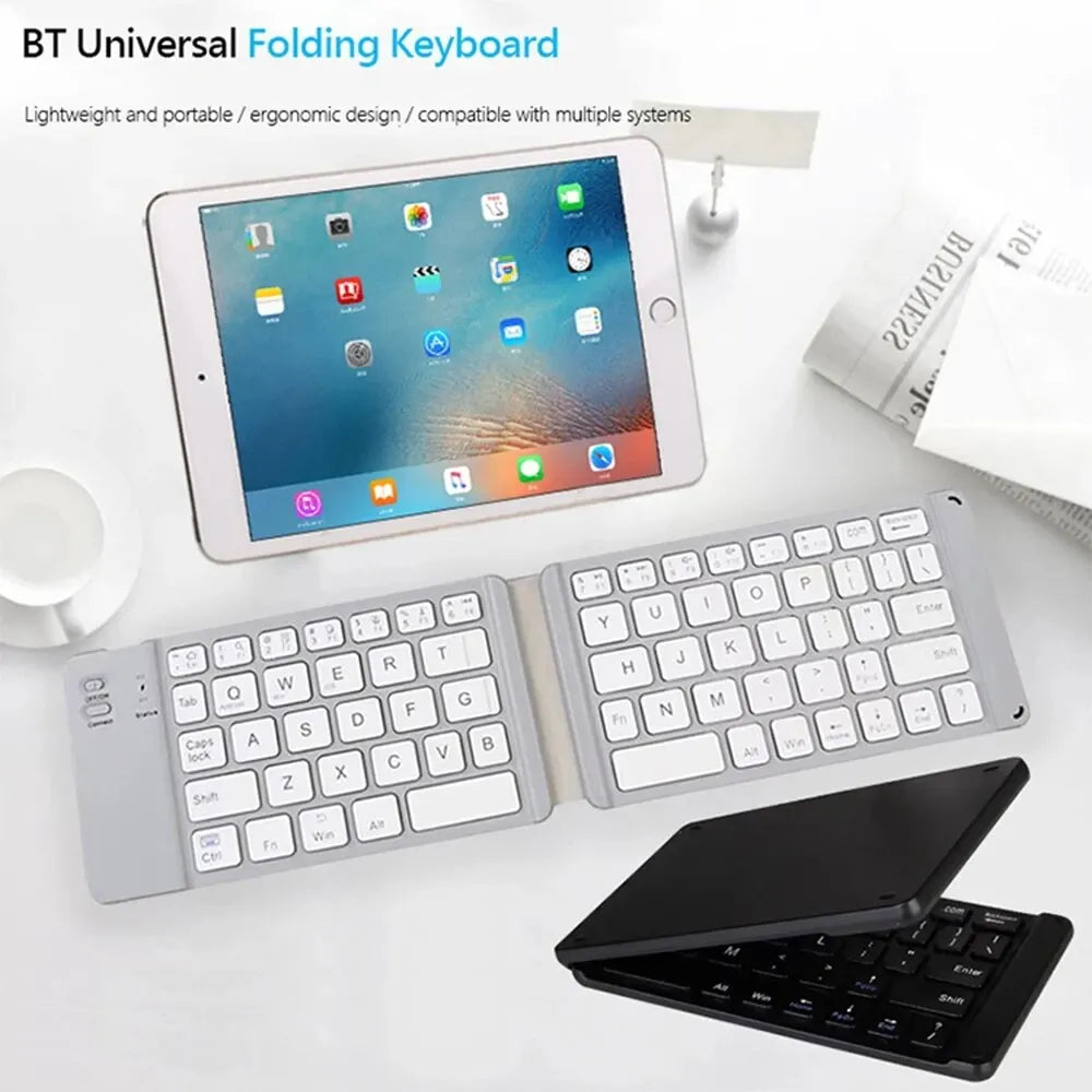 Folding Bluetooth Keyboard For IPAD Mobile Tablet Notebook Portable Office Mini Wireless Keyboard Storage Three Systems Universa