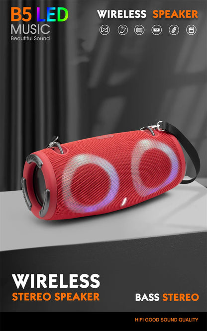 Super Portable Waterproof 100W High Power Bluetooth Speaker RGB Colorful Light Wireless Subwoofer 360 Stereo Surround TWS FM Boom Box