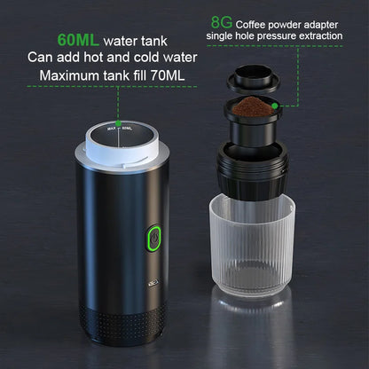 Fantastic Wireless Electric Portable Espresso Coffee Machine for Car & Home Camping Coffee Maker 3-in-1 Capsule Powder Travel Coffee Maker