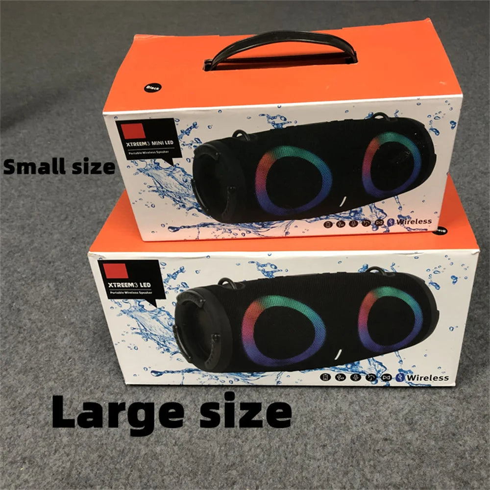 Super Portable Waterproof 100W High Power Bluetooth Speaker RGB Colorful Light Wireless Subwoofer 360 Stereo Surround TWS FM Boom Box