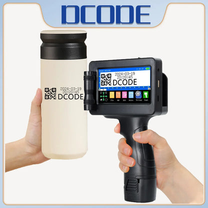 DCODE 1755PLUS 12.7mm Portable Printers Handheld Inkjet Printer Text QR Barcode Batch Number Logo Image Date Printing Machine