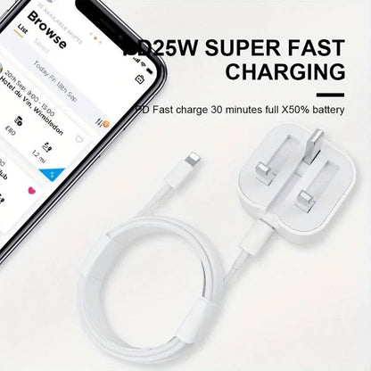 Original UK USB C Charger For iPhone 15 14 13 Pro QC3.0 Quick Charge PD 25W Type C Fast Charging Travel Wall Charger Power Adapter