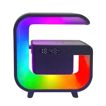 Multifunction Bluetooth Speaker Subwoofer Desk LED Lamp Night Light Phone Earphone Fast Charger Wireless Charging Dock Station