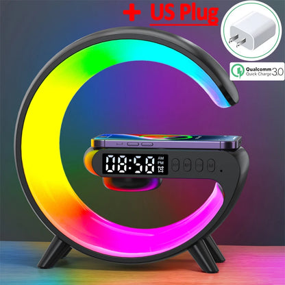 Original Google Multifunction Bluetooth Speaker TF RGB Night Light 15W Wireless Charger Stand for iPhone Samsung Xiaomi Fast Charging Station