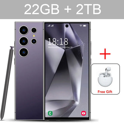 New S24 Ultra 7.3HD Cellphones 4G 5G Original Smartphone Dual SIM Android 14 Cell Phone 7800mAh Global Version Mobile Phones