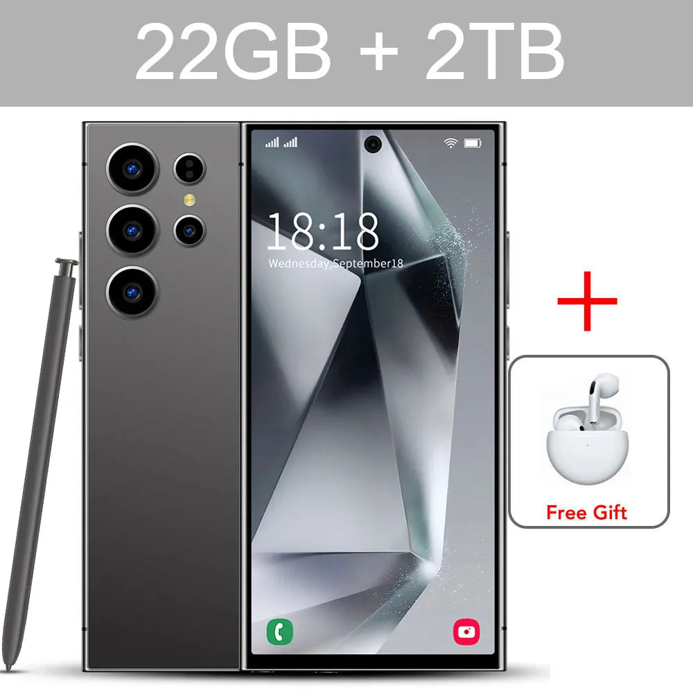 New S24 Ultra 7.3HD Cellphones 4G 5G Original Smartphone Dual SIM Android 14 Cell Phone 7800mAh Global Version Mobile Phones