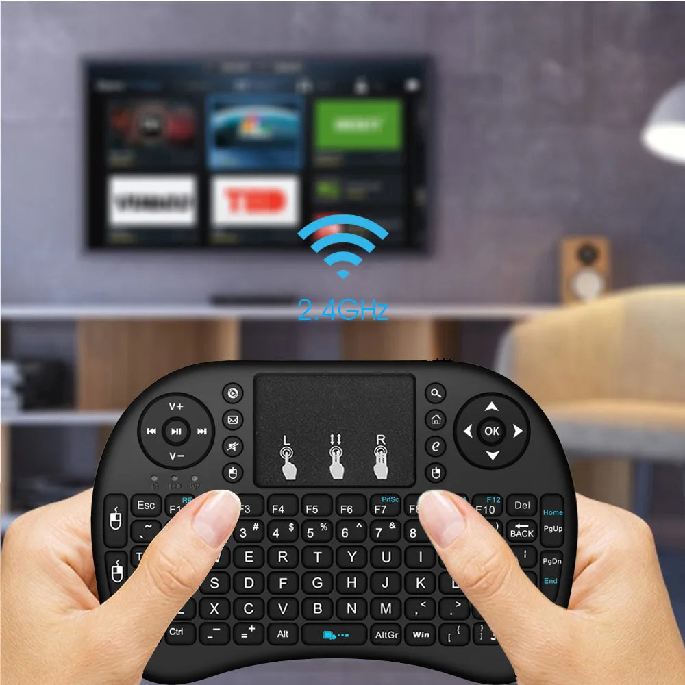 Backlit Mini Wireless Keyboard Spanish French Azerty Russian Portuguese Brazil Language Air Mouse With Touchpad N RGB PC TV Box