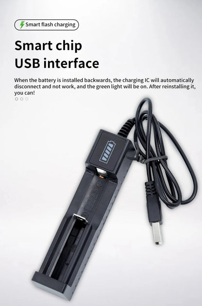 18650 Battery Charger 1/2/4 Slots Dual 18650 Charging 3.7V  Rechargeable Lithium Battery USB Charger For 16340 14500 18650 26650