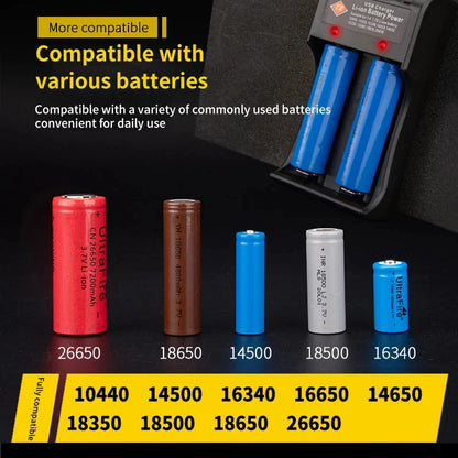 18650 Battery Charger 1/2/4 Slots Dual 18650 Charging 3.7V  Rechargeable Lithium Battery USB Charger For 16340 14500 18650 26650