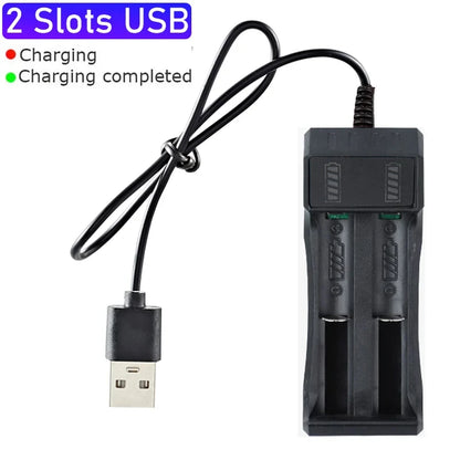 18650 Battery Charger 1/2/4 Slots Dual 18650 Charging 3.7V  Rechargeable Lithium Battery USB Charger For 16340 14500 18650 26650