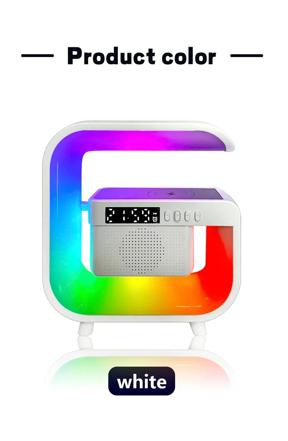 Multifunction Bluetooth Speaker Subwoofer Desk LED Lamp Night Light Phone Earphone Fast Charger Wireless Charging Dock Station