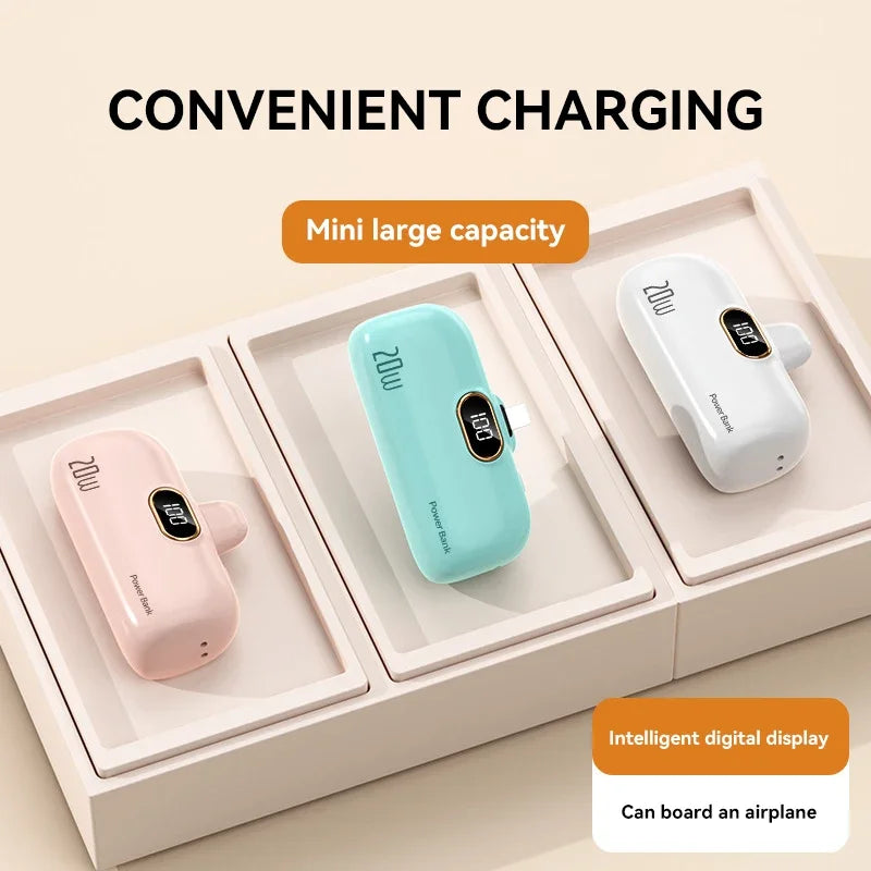 Xiaomi Mijia 30000mAh Mini Portable Power Bank Capsule Mobile Power Supply Emergency External Battery Fast Charger For iPhone 16