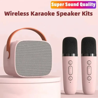 Karaoke Machine Wireless Dual Microphones KTV DSP System Bluetooth Speaker HIFI Stereo Surround For Kids And Adults Party Gift