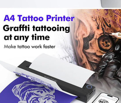 Inkless A4 Thermal Printer Portable Wireless Bluetooth Tattoo Stencil Printer A4 Paper PDF Excel Document Picture Print Machine