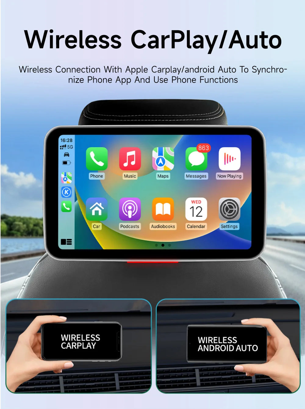 JIUYIN Android Headrest Monitor Display IPS Tablet Touch Screen For Car Rear Seat Player Online Video TV Play Store