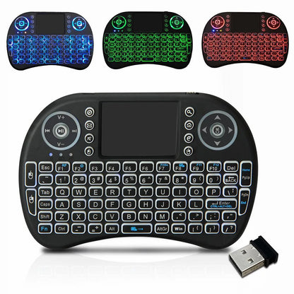 Backlit Mini Wireless Keyboard Spanish French Azerty Russian Portuguese Brazil Language Air Mouse With Touchpad N RGB PC TV Box