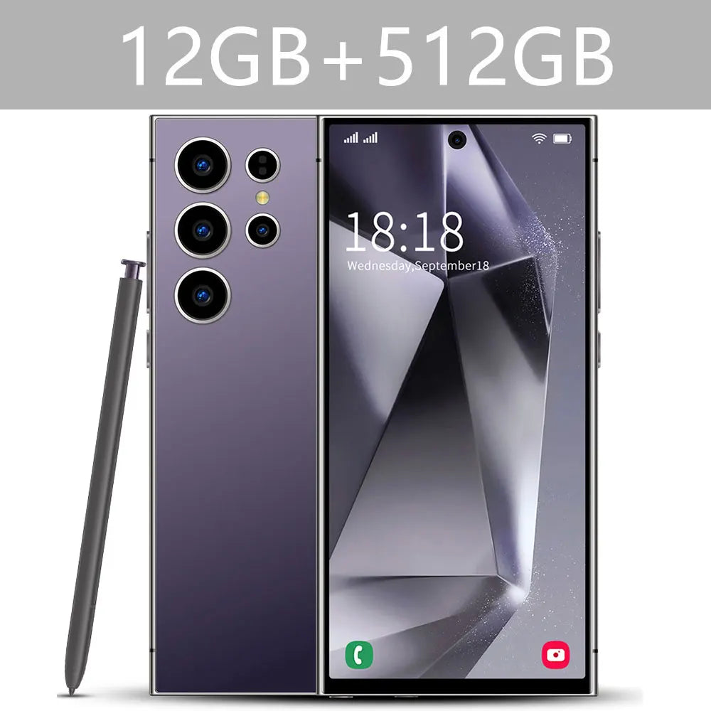 New S24 Ultra 7.3HD Cellphones 4G 5G Original Smartphone Dual SIM Android 14 Cell Phone 7800mAh Global Version Mobile Phones