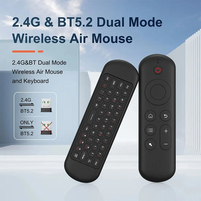 2.4GHz Wireless M5 Air Mouse Bluetooth5.2 Mini Keyboard Voice Backlit Remote Control IR Learning Remote Control for PC Android