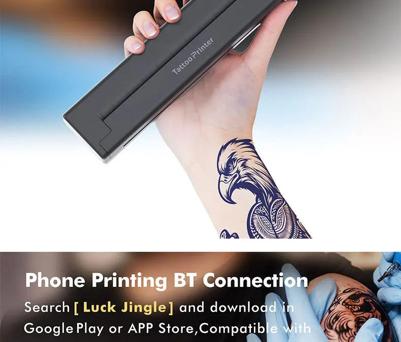 Inkless A4 Thermal Printer Portable Wireless Bluetooth Tattoo Stencil Printer A4 Paper PDF Excel Document Picture Print Machine